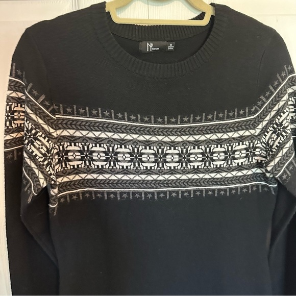 Neve Woman's Sweater Dress Merino Wool Polyester Blend Nordic Fairisle Size M - Picture 2 of 11
